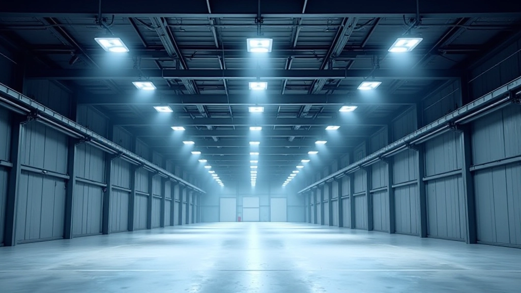 High bay LED installation in large warehouse
