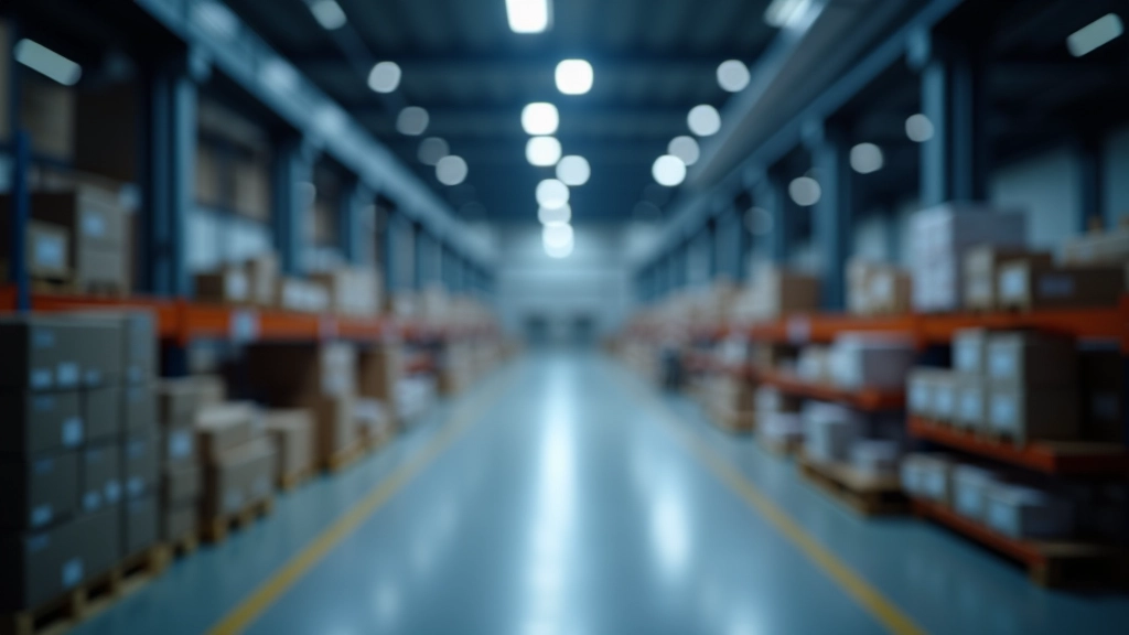 Side view comparison of warehouse sections with new LED lighting versus traditional fixtures