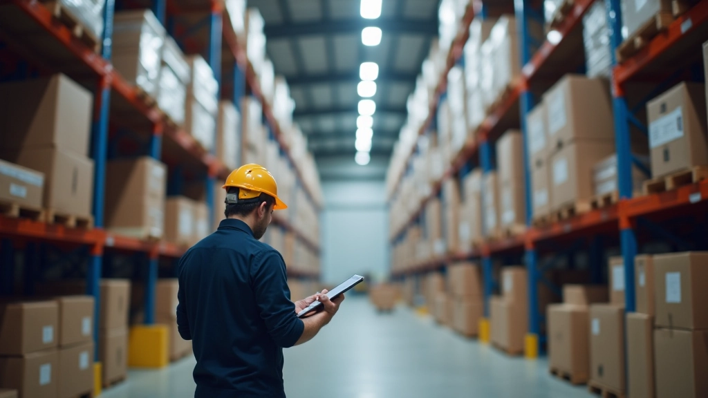 Neutral white 4000K LED lighting in warehouse general storage area with balanced visibility and worker comfort